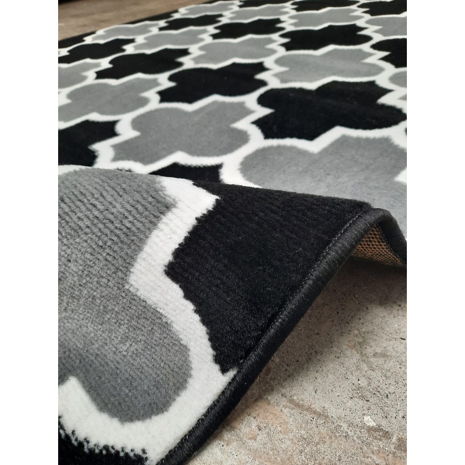 MAROC Karpet Lantai 100 x 150 BOG14 Black On Grey-1