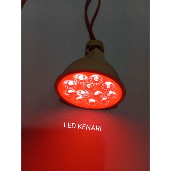 Spotlight led mr16 7 W / lampu halogen mr16 7 watt 12 mata 220 Volt warna Merah / Hijau / Biru / nat