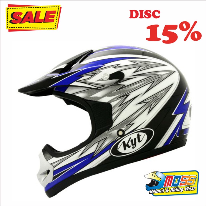 Helm KYT Cross Pro #7 Black / White / Blue | Original