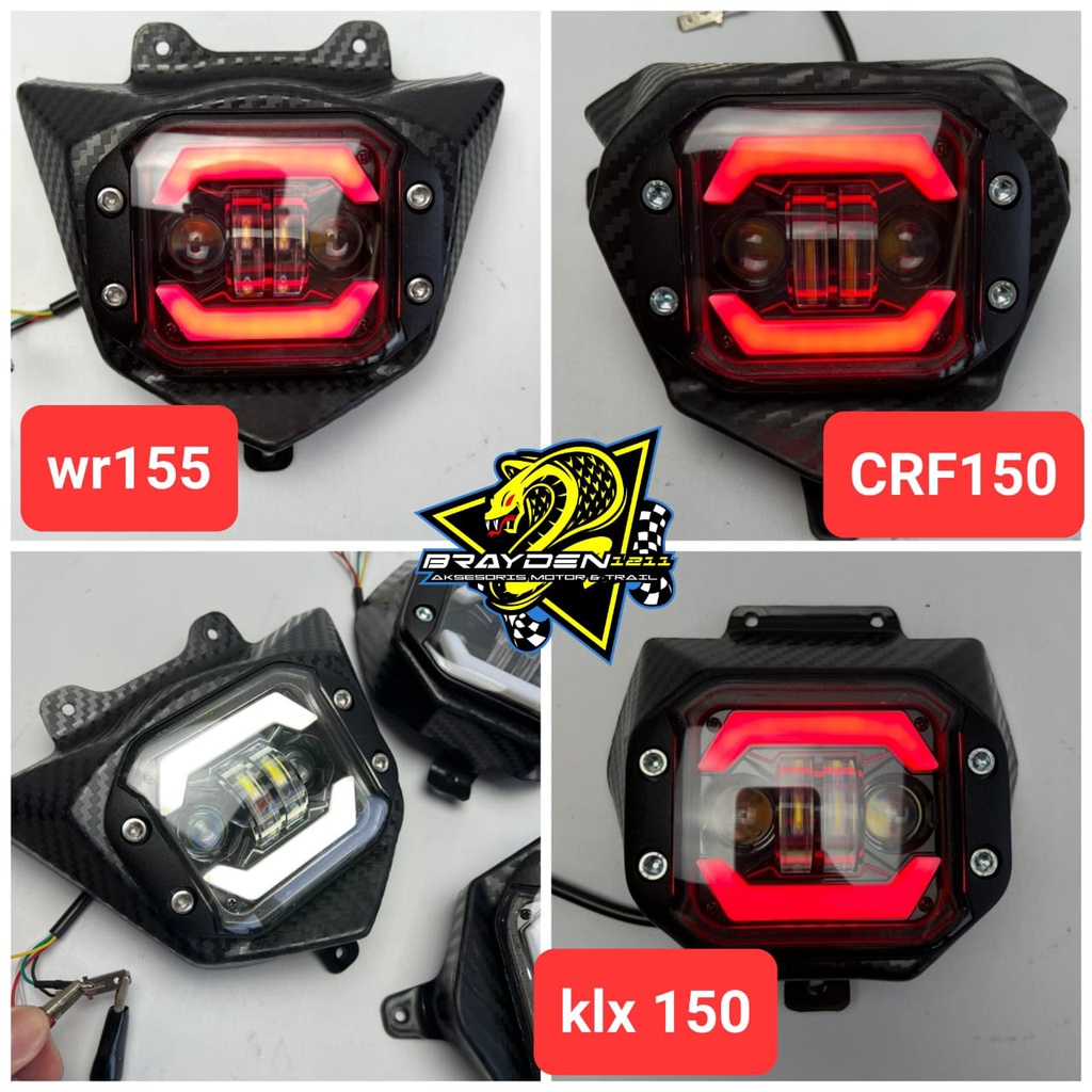 LAMPU LED CRF WR155 KLX 150/HEADLAMP CRF 150 WR155 KLX BF/LAMPU DEPAN LED WR155 KLX CRF/LAMPU DEPAN CRF 150/LAMPU LED DAYMAKER CRF KLX WR155