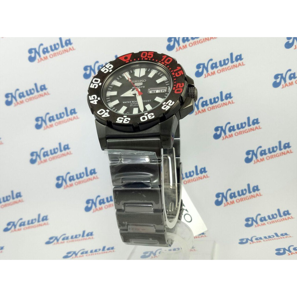 Seiko 5 Sports SNZF53K1 Automatic Black Monster 100M | Jam Pria SNZF53