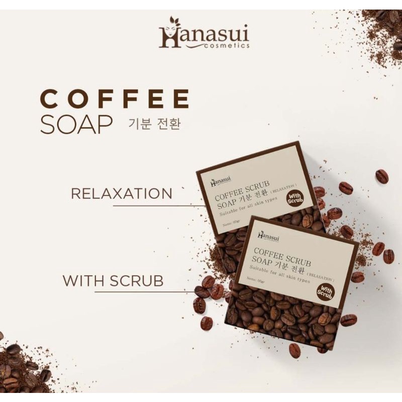 ☀️cahaya acc☀️hanasui coffe soap whit scrub