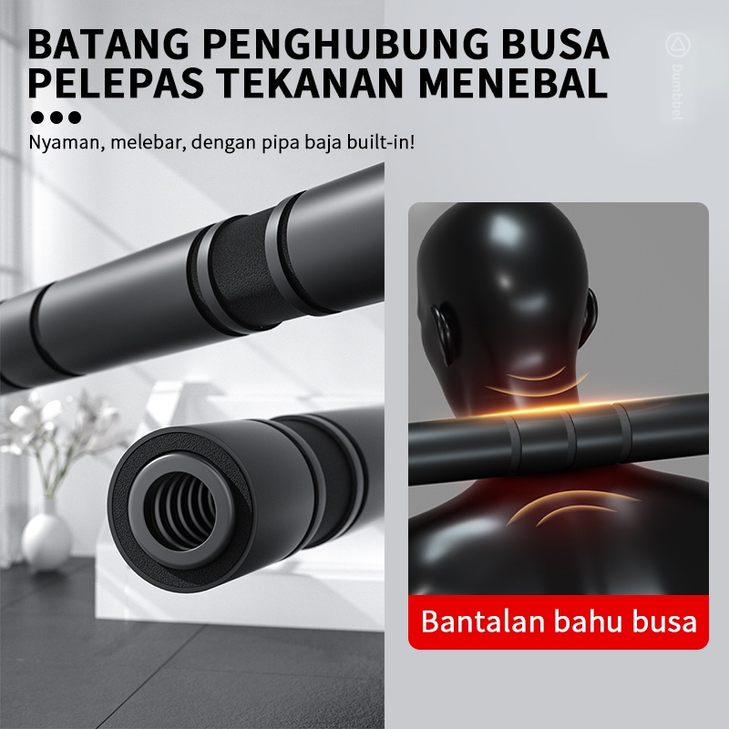 Dumbbell Barbell 10Kg Multi Function Dumbbell Alat Futnes Gym Set Bisa Bongkar Pasang