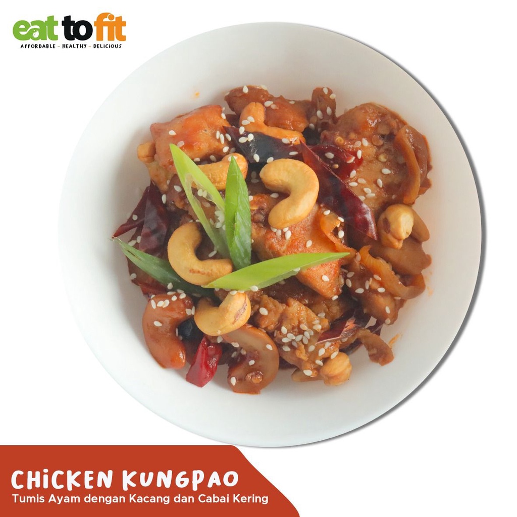 KUNGPAO CHICKEN MAKANAN DIET EAT TO FIT  TUMIS AYAM , KACANG DAN CABAI KERING (FROZEN FOOD)