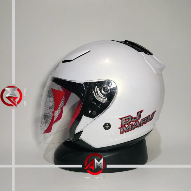 Jual Helm Kyt Dj Maru Solid White Half Face Djmaru Dj Maru Polos Putih Shopee Indonesia