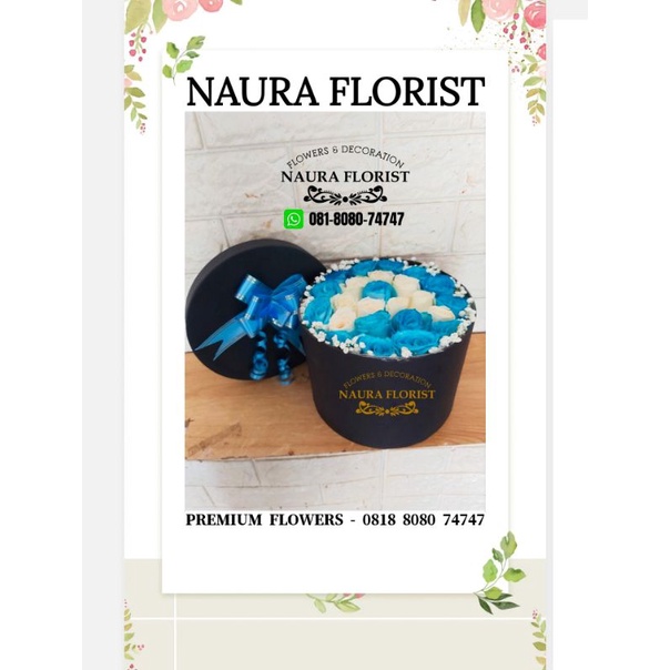 bloom box bunga box bunga meja bunga mawar biru bunga asli