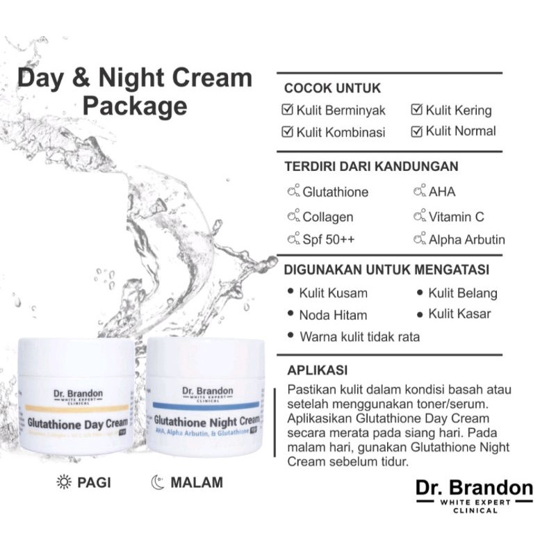 Dr.Brandon Glutathione Day &amp; Night Cream 15gr