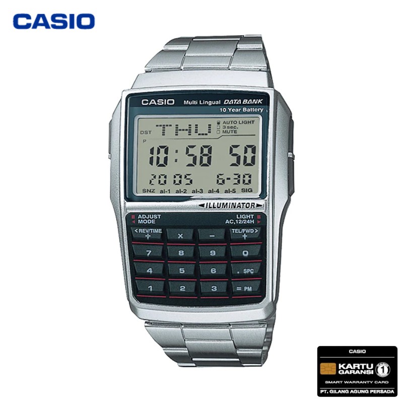 Jual Jam Tangan Pria Casio Databank Dbc D A Original Dbc D Kalkulator Calculator Silver