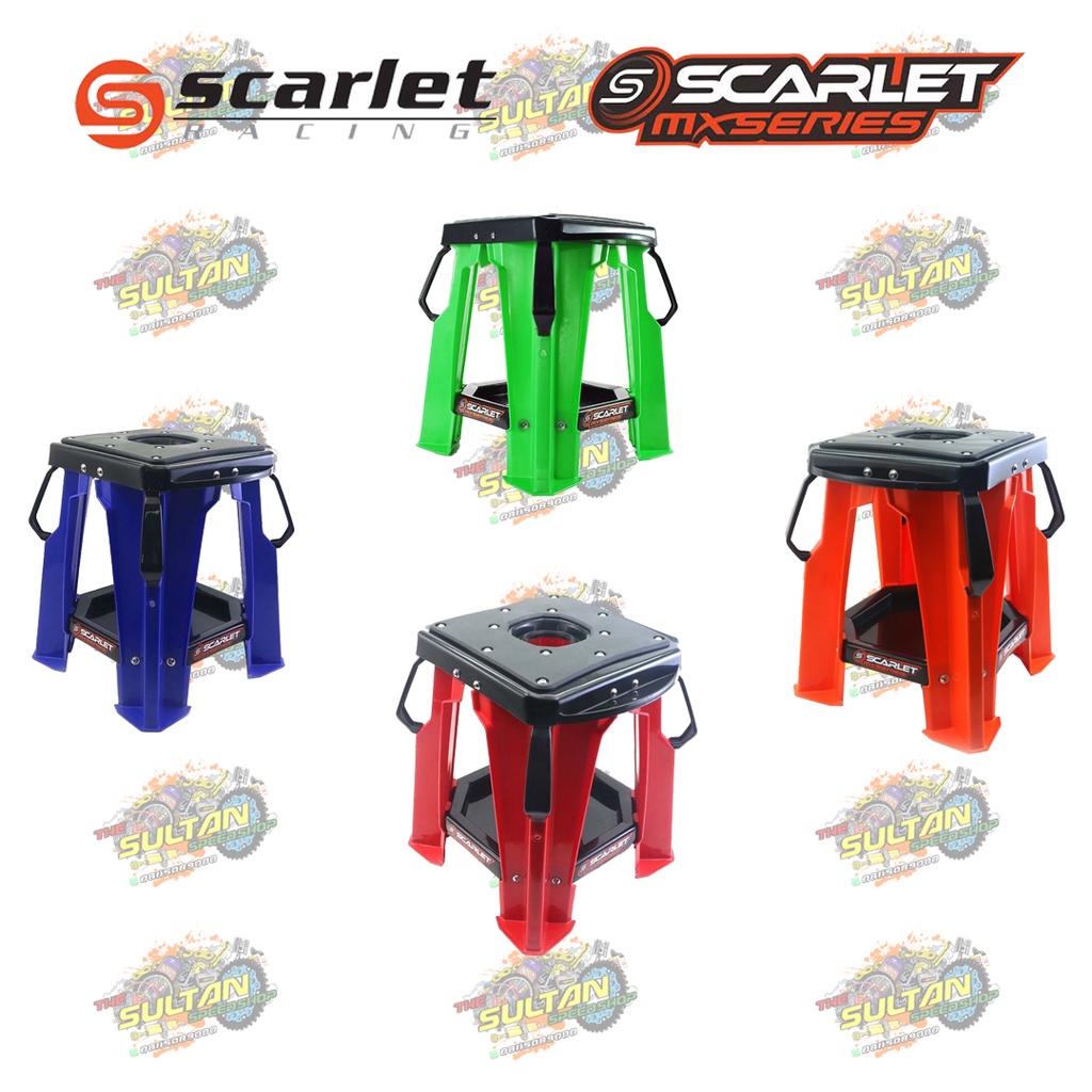 WORK STAND PADDOCK TENGAH STANDAR MOTOR TRAIL DZ - 01 SCARLET RACING