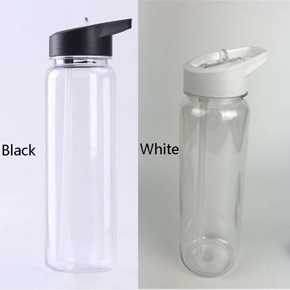 WONDERFUL 750ml Transparent Sports Water Bottle Travel Drinking Canteen Leakproof  Bottles Portable Gym With Flip Straw Clear BPA Free Sport Cup/Multicolor