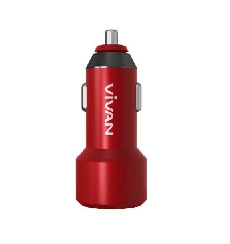 VIVAN Car Charger Fast Charging Mobil CQ01S QC3.0 Dual USB Original Red Garansi Resmi 1 Tahun