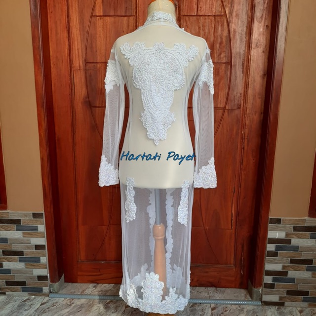 Kebaya Gamis Full Payet / Kebaya Panjang Akad Nikah / Kebaya Gaun Pengantin / Kebaya Orang Tua