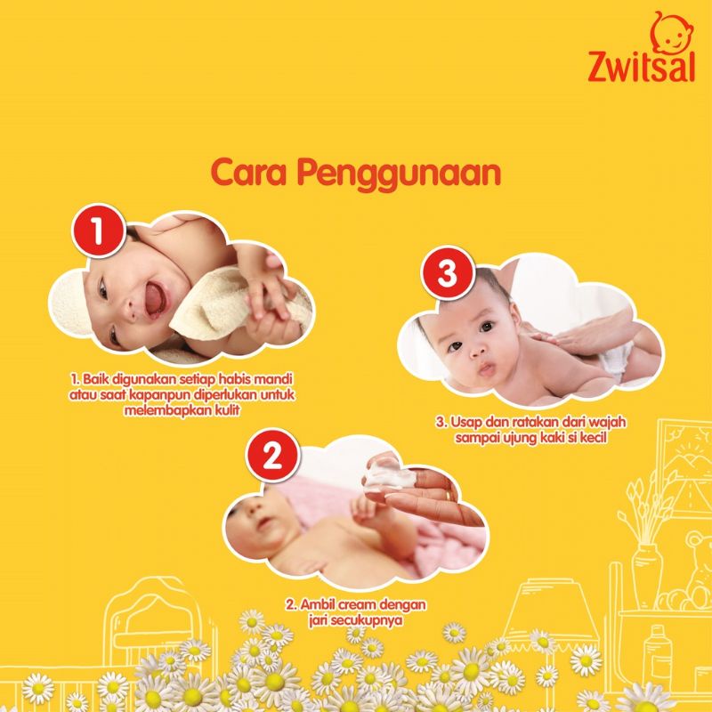 Zwitsal Baby Face &amp; Body Care Cream 50Gr Diapers Cream tube 50gr