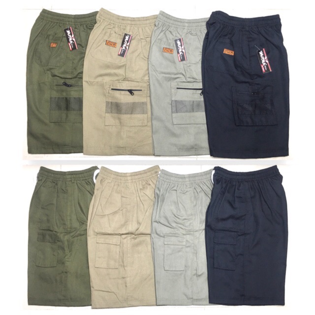 Grosir Celana Pendek Santai Cargo Standar 3/4 Katun Twill 1 Lusin 4Warna