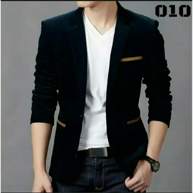 Blazer hitam list oren