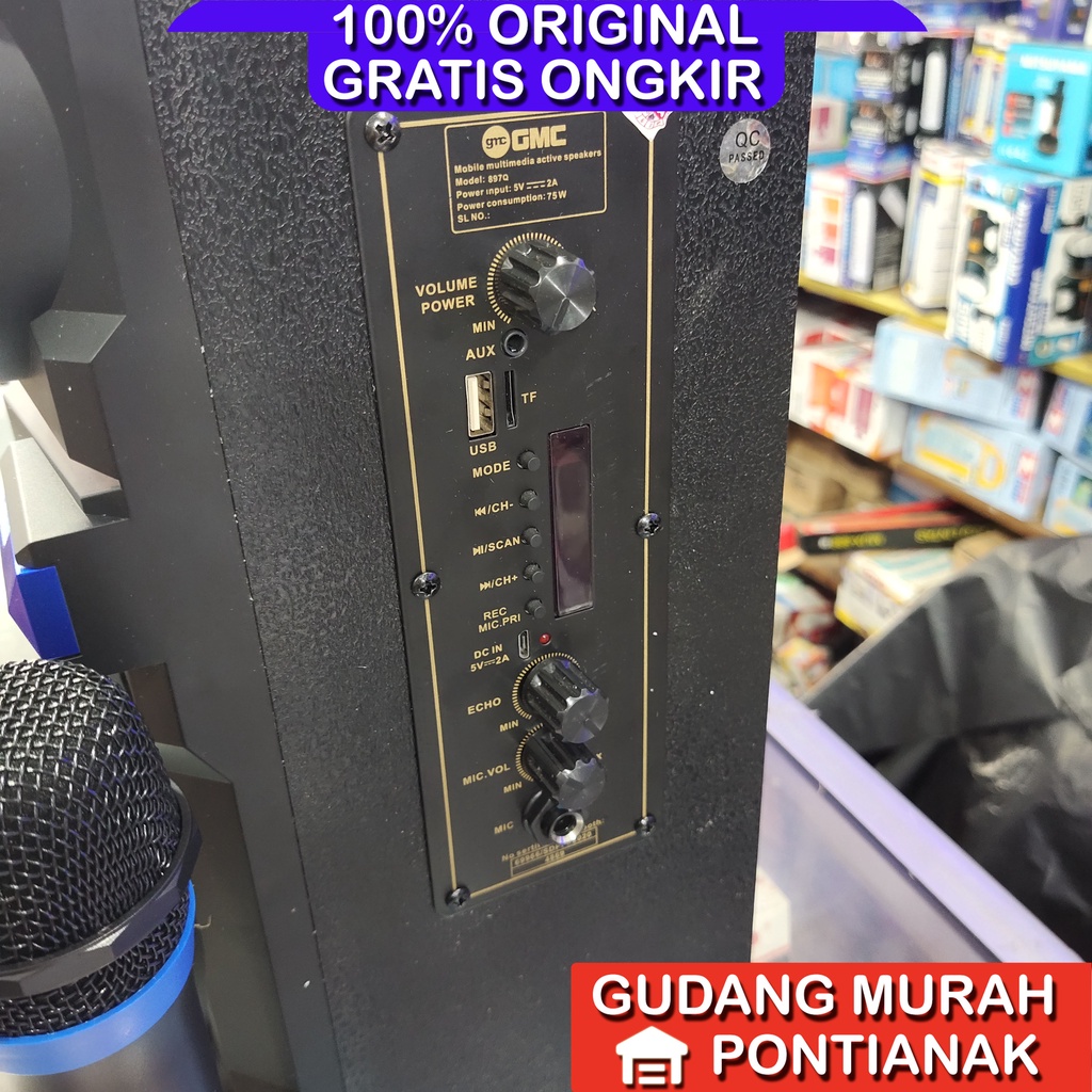 Speaker GMC Body Besar 6,5&quot; Bluethoot Mic Wireless Salon 897Q
