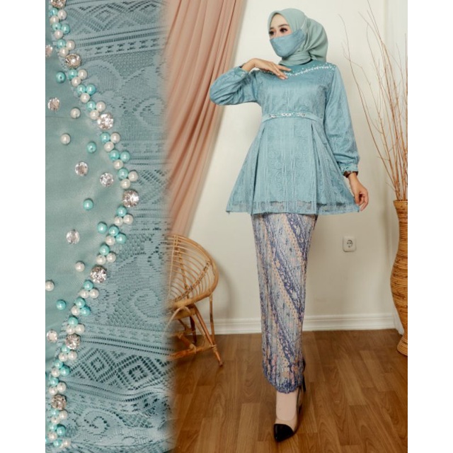 M.C>>Realpict KEBAYA TERBARU - SET TUNIK AMELIA MUTIARA PAYET - KEBAYA BURKAT MALIKHA - SETELAN KEBA