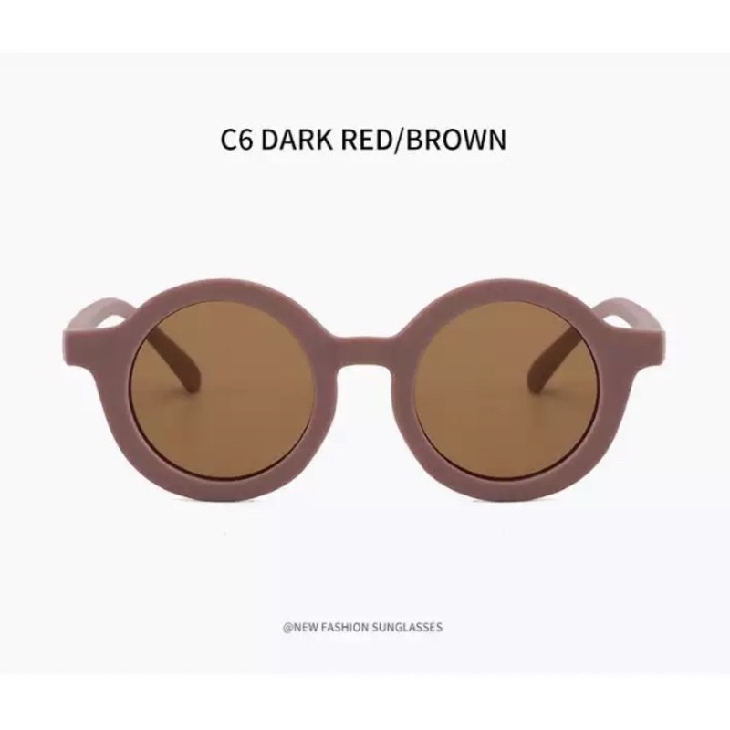 Kacamata Anak Sunglasses Baby Bayi Balita Baby Kids Cute Anti UV Ootd Fashion Anak Laki Cowok Perempuan Kacamata Gaya Anak Kacam,ata Fashion Anak-Brown