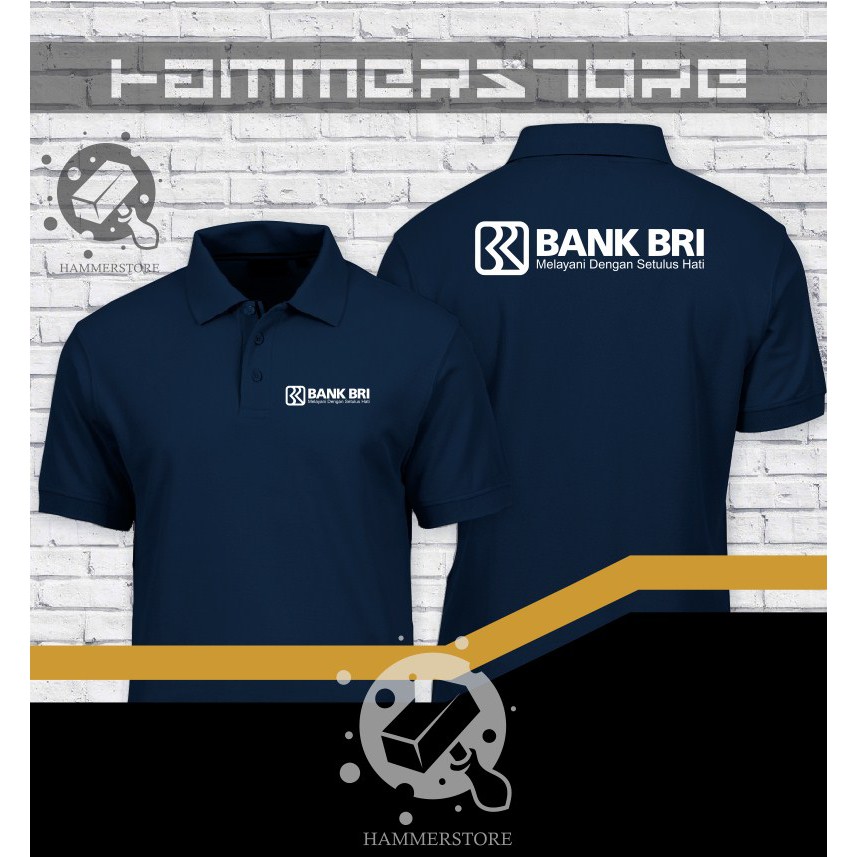 Polo Shirt Kaos  Kerah Bank  BRI Bank  Rakyat Indonesia Back 