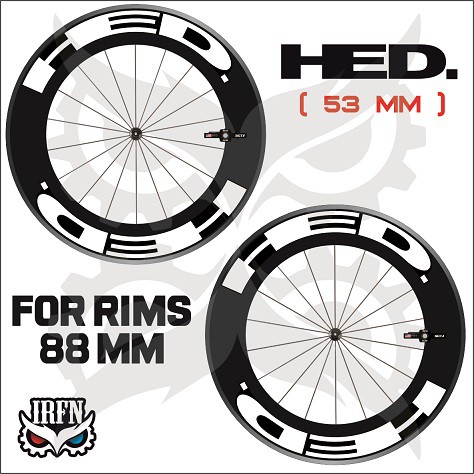 Stiker Decal Rim HED jet 9 lebar 53 Mm