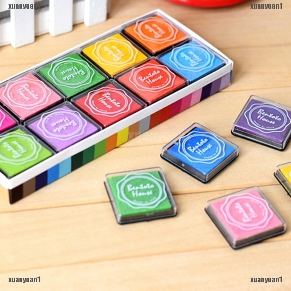 Xyid 20Pcs Bantalan Tinta Cap Karet Warna Warni DIY untuk Xyid 20Pcs Bantalan Tinta Cap Karet Warna Warni DIY untuk
