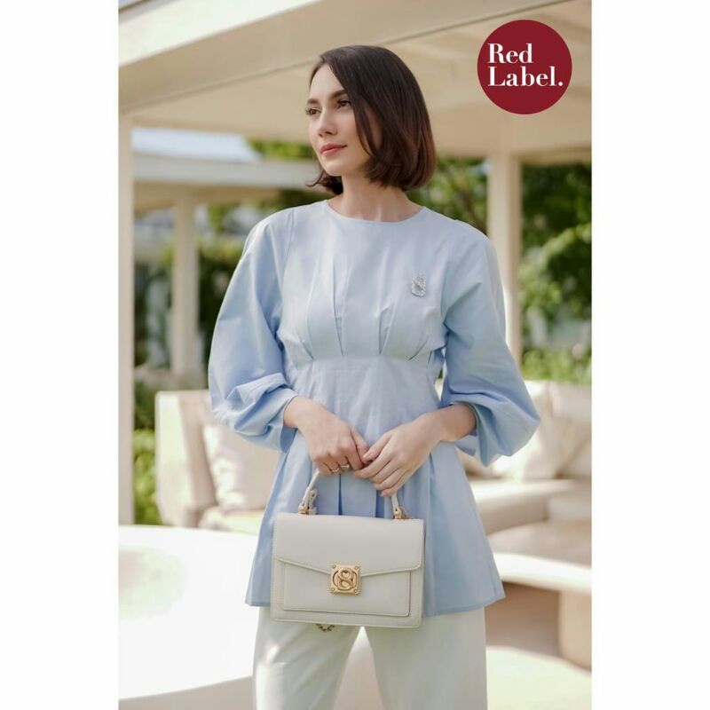 READY NEW Benang Jarum x Buttonscarves Sophie Blouse - Blue size M