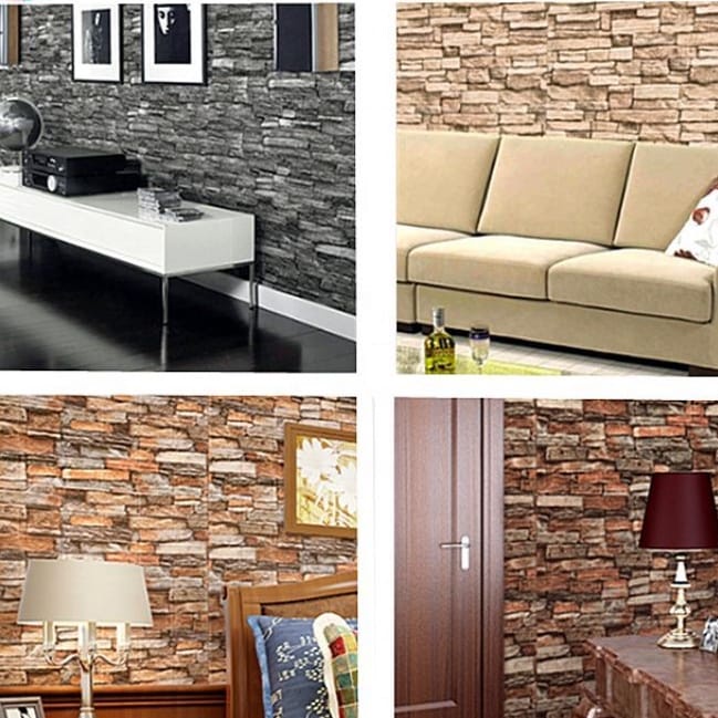 Wallpaper Dinding 3D Embossed Modern Foam Timbul Motif Batu Bata / Wall Sticker Dinding 3D Waterproof Brick / Wall Foam Dekorasi Dinding Kamar Rumah-4