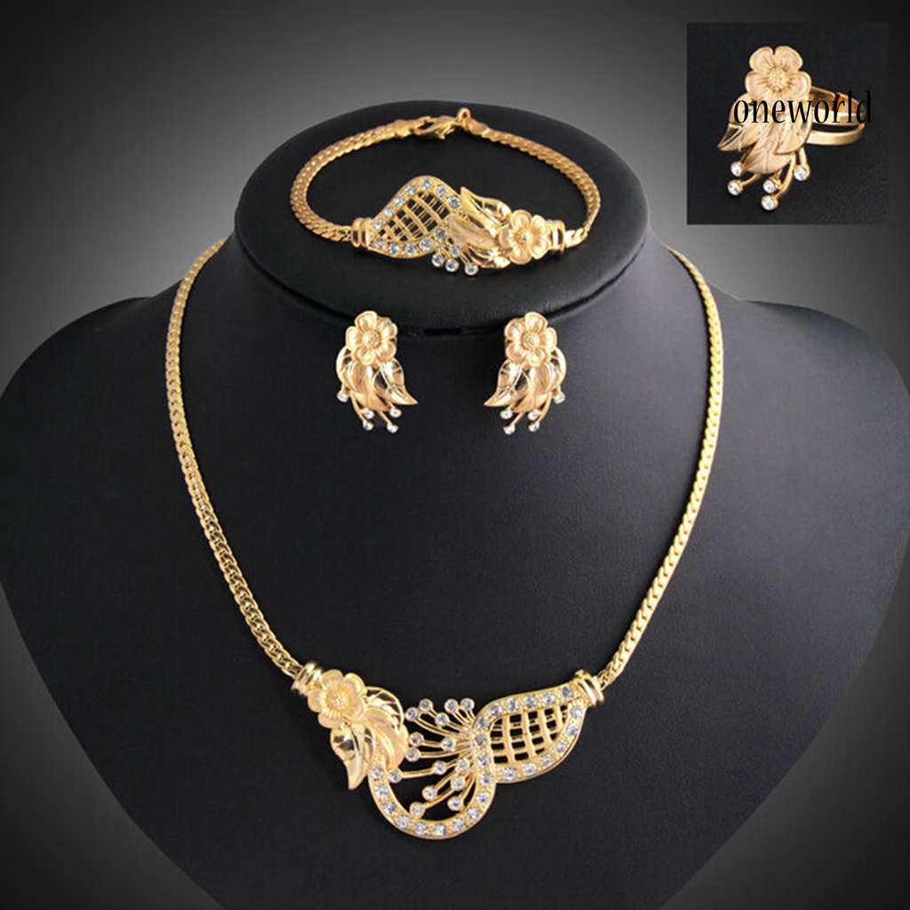 OW@ Jewelry Set Luxury Exquisite Alloy Fashion Earrings Jewelry Set for Wedding