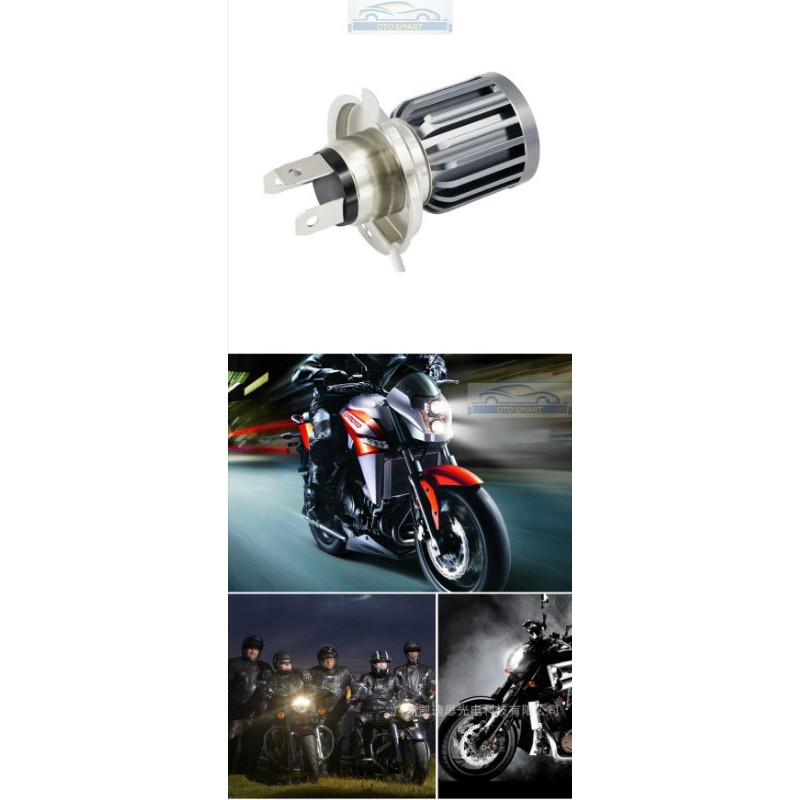 Lampu Sorot Depan Motor  LED H4 &amp; H6=BA20D 6000lm 2 Cahaya 6000k&amp;3000k  Untuk Sepeda Motor