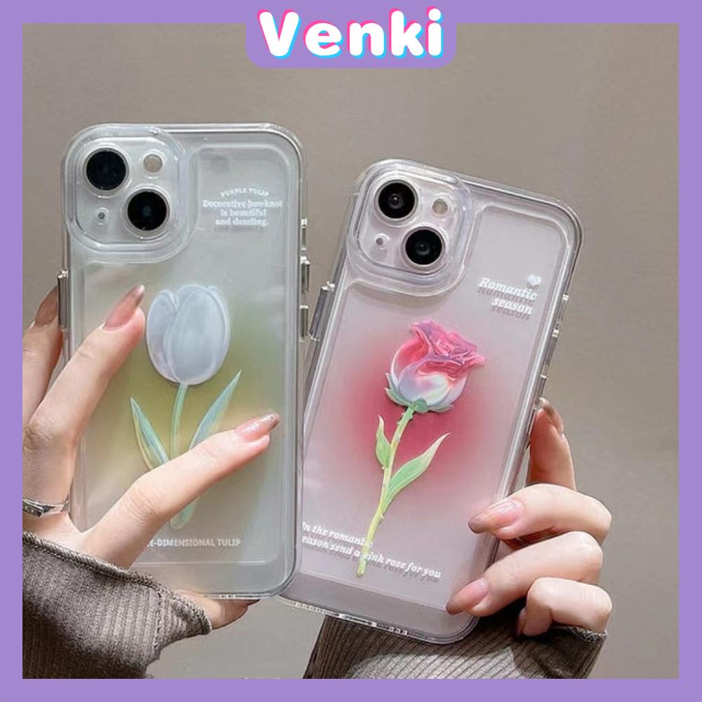 iPhone Case Silicone Soft Case Clear Case Thickened Shockproof Protection Camera Rose Tulip Flower Compatible For iPhone 11 iPhone 13 Pro Max iPhone 12 Pro Max iPhone 7 Plus xr