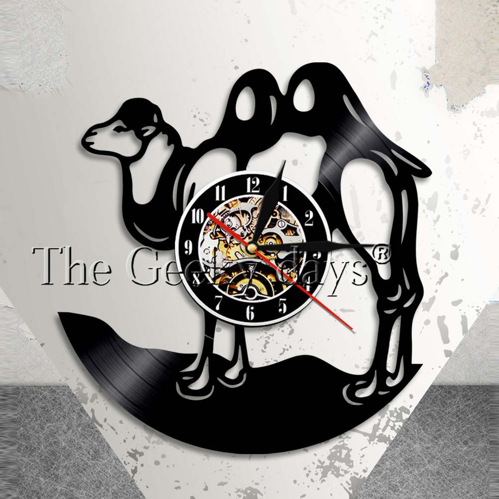 Camel Wall Clock African Safari Vinyl Record Clock Wall Art Bactrian Camel Home Decor