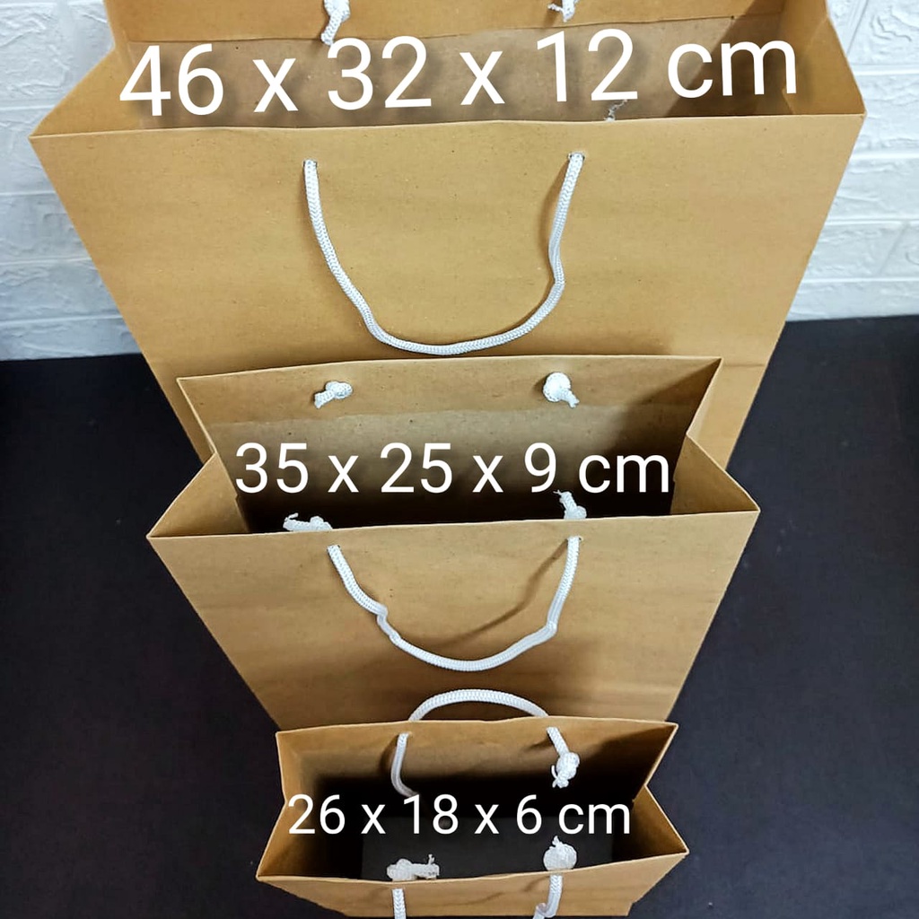 

Paper Bag Kertas / Kraft Coklat / Paperbag Polos Premium