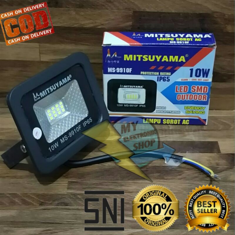 LAMPU SOROT AC 10Watt LED Lampu Sorot Tembak 10W AC MITSUYAMA Lampu LED 10 WATT MS-9910F IP65