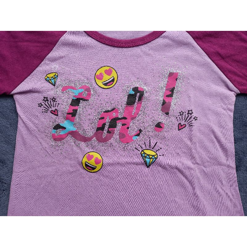 Kaos anak perempuan lengan panjang Graziella warna ungu lilac