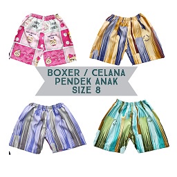 IZANY Celana Pendek / Celana Boxer Anak Cowo / Cewe Motif Saten Apple