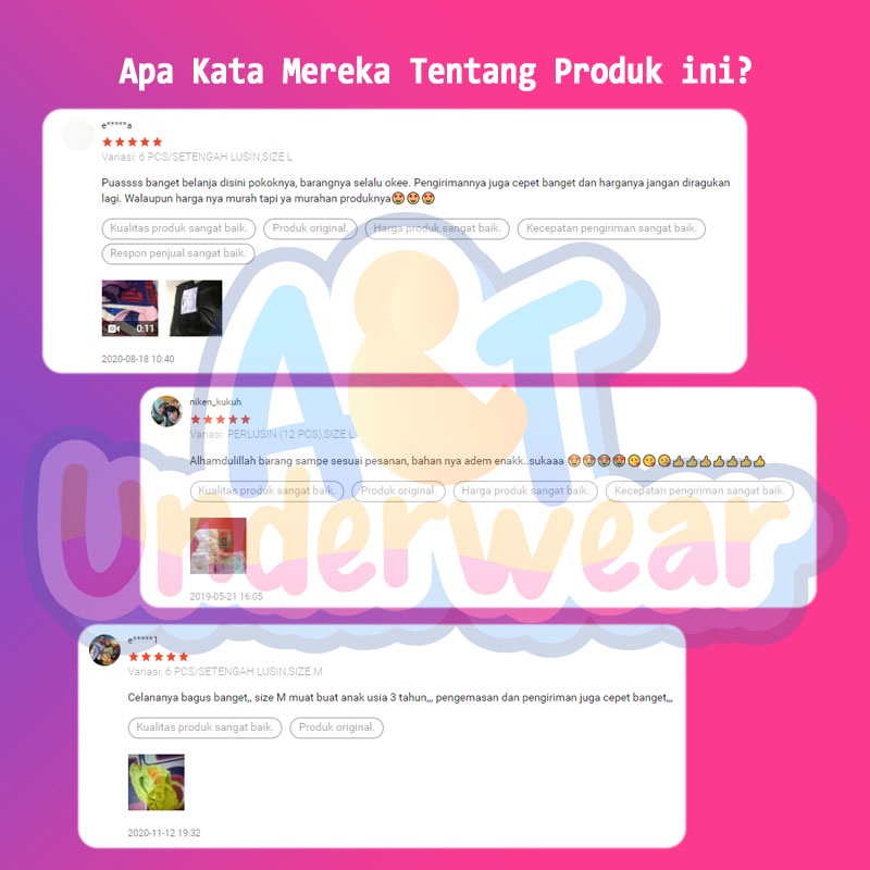 AT005-6 pcs celana dalam anak cewe karakter IBL