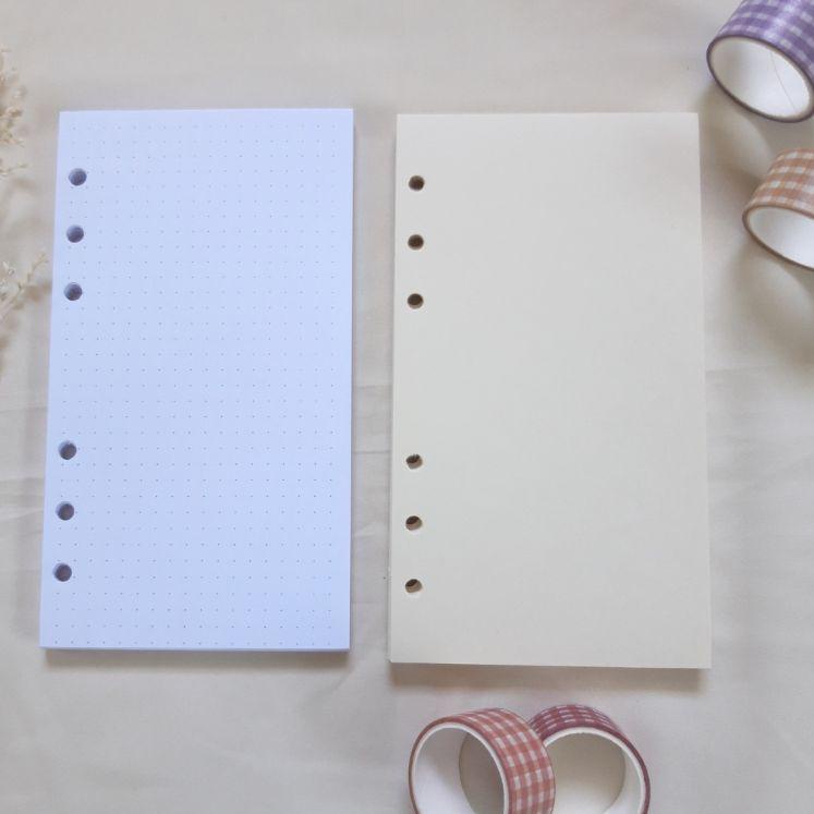 

0r0r REFIL ISI ULANG BINDER A5 A6 | 6 RING HOLES LUBANG | BOOKPAPER 90GSM | HVS 100GSM | 50 LEMBAR 0