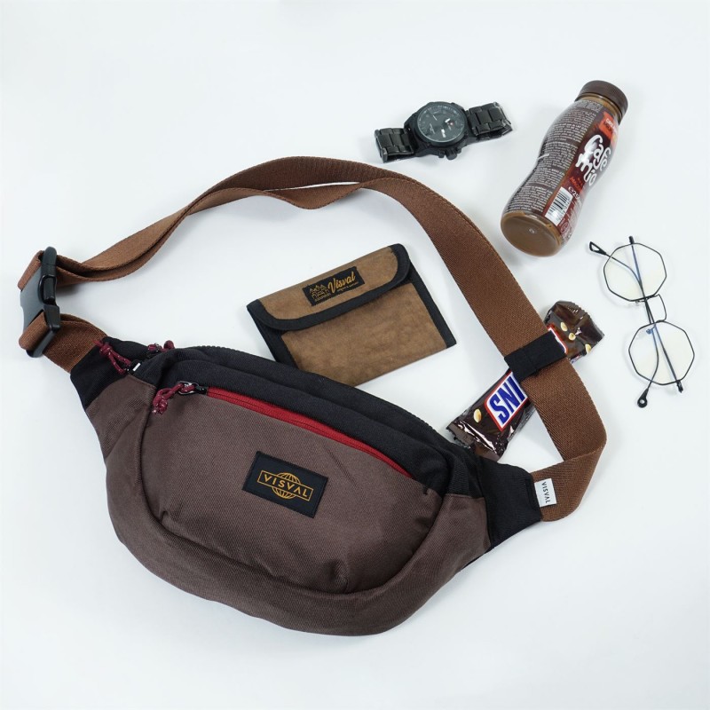 Waistbag Original Visval Ezzy Brown Tas Selempang Bag SlingBag