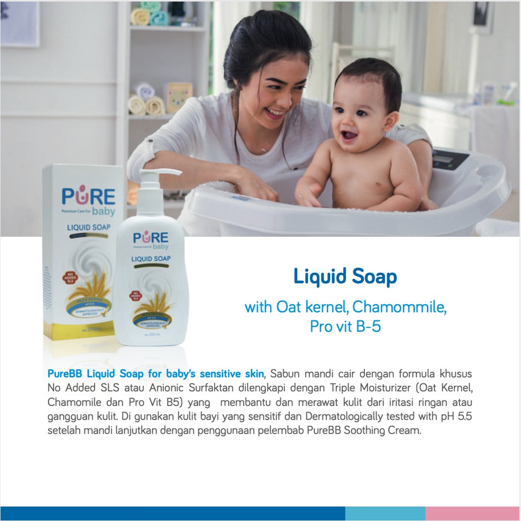 *FRAULEINCO* Pure BB Liquid Soap / Sabun mandi bayi untuk kulit sensitif 230ml 80ml