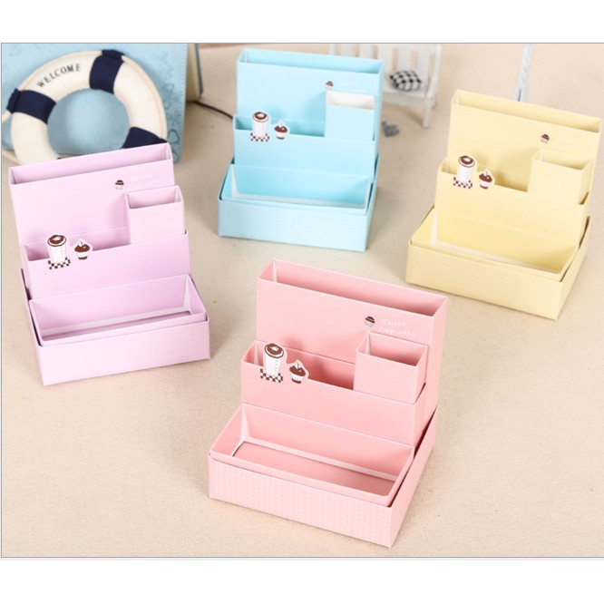 Unik Rak Kosmetik Mini Rakit Tempat Alat Tulis Bahan Kertas Lipat   HPR381   Kuning Berkualitas