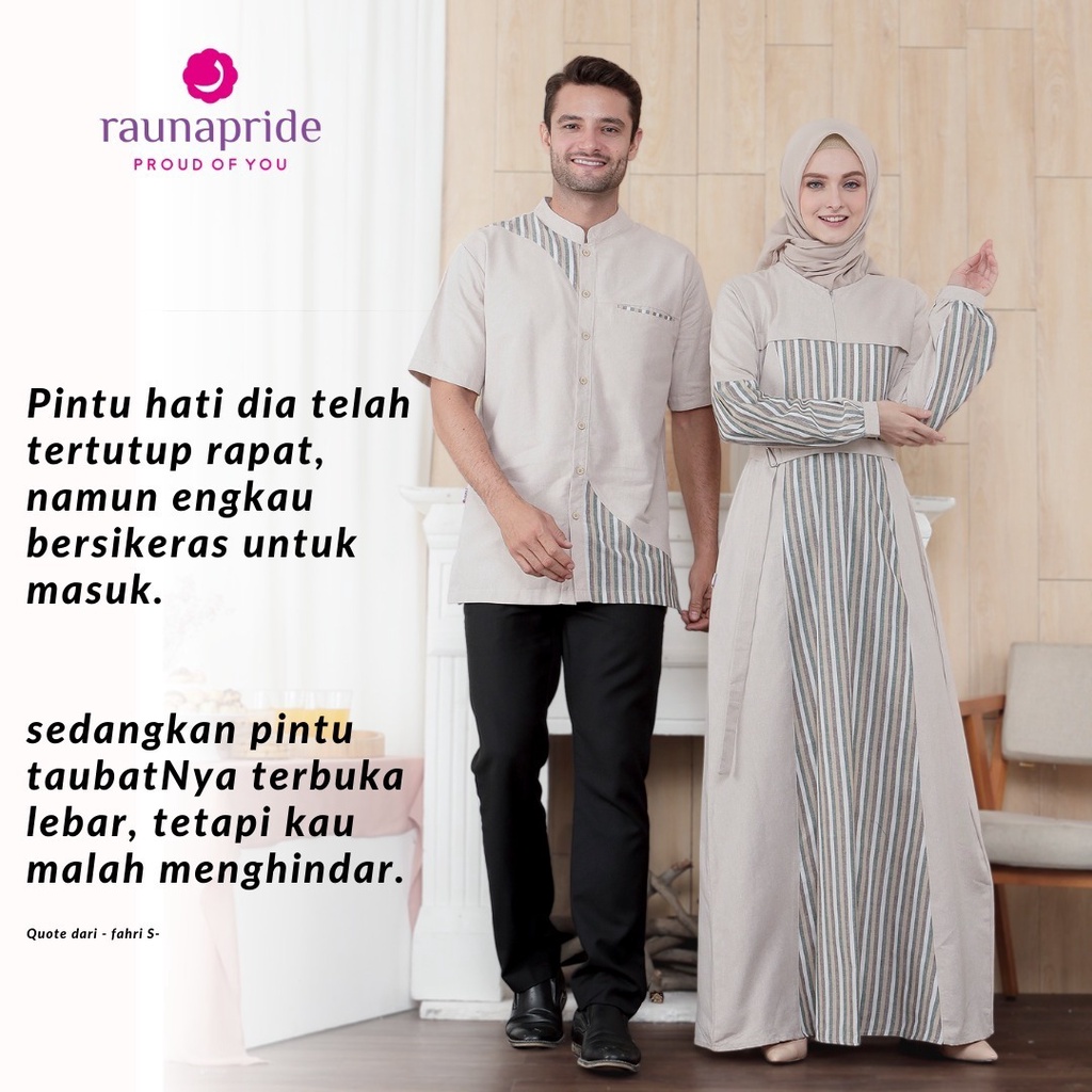 baju couple rauna rk kk 326 / 327 gamis dewasa / koko dewasa / sarimbit ibu dan bapak / busui friend