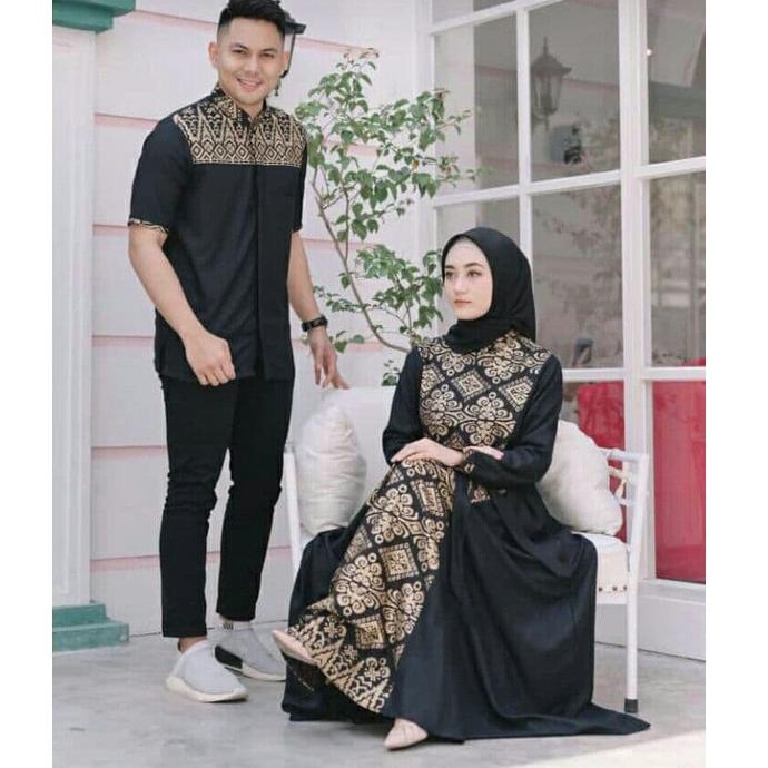 [GPA.01Jl22н] dress gamis couple baju couple pasangan gaun pesta muslimah batik couple modern baju p