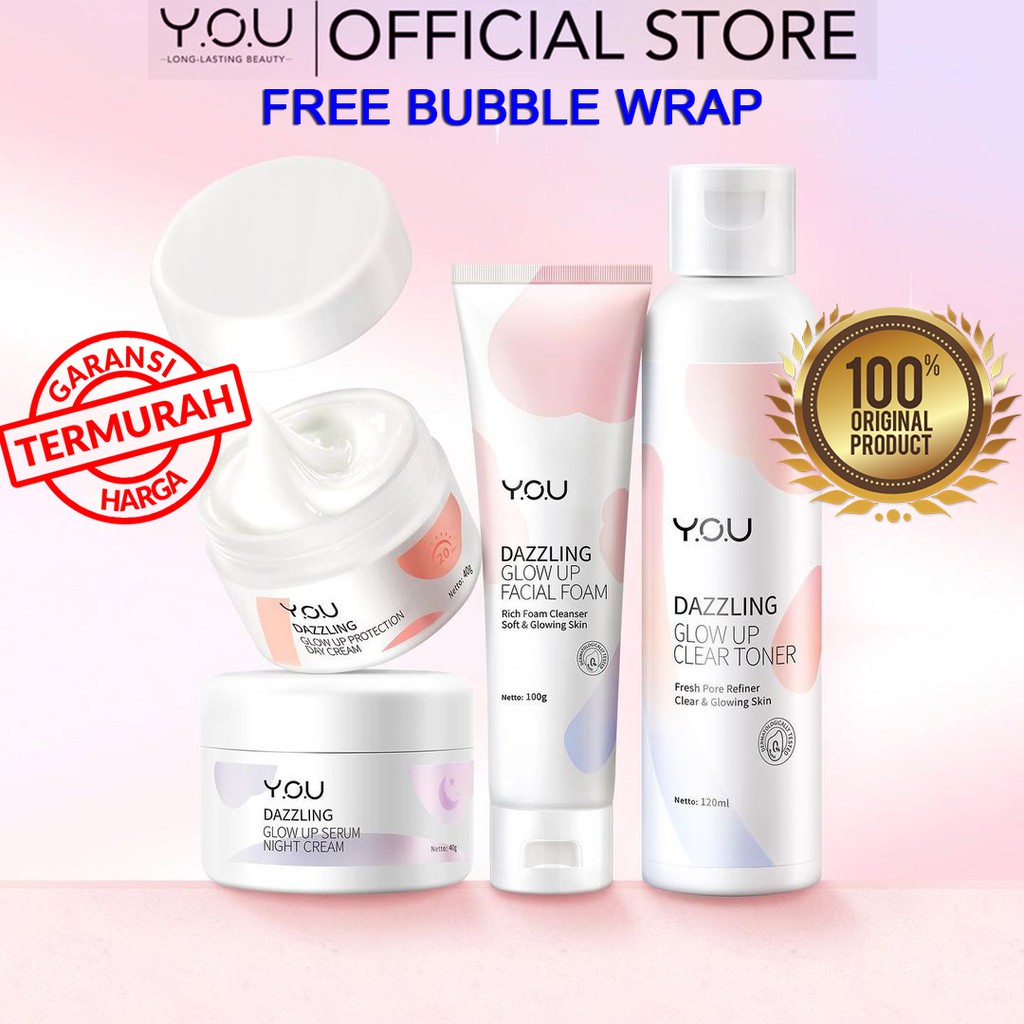 PAKET 3 in 1 SKINCARE Y.O.U THE DAZZLING GLOW UP SERIES YOU SANDRA DEWI SERUM VIRAL