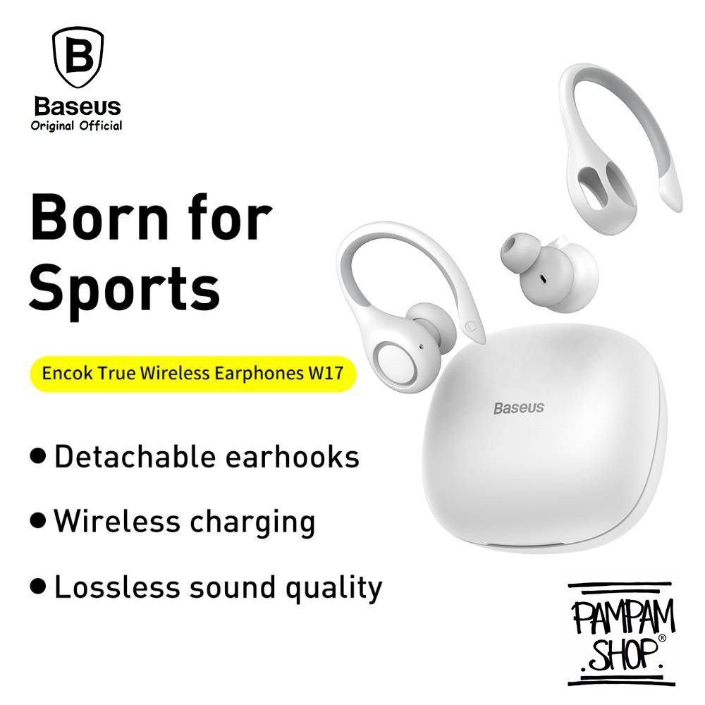 BASEUS ORIGINAL Encok Bluetooth Earphone W17 Wireless Sport Waterproof Headset Handsfree Anti Air TW