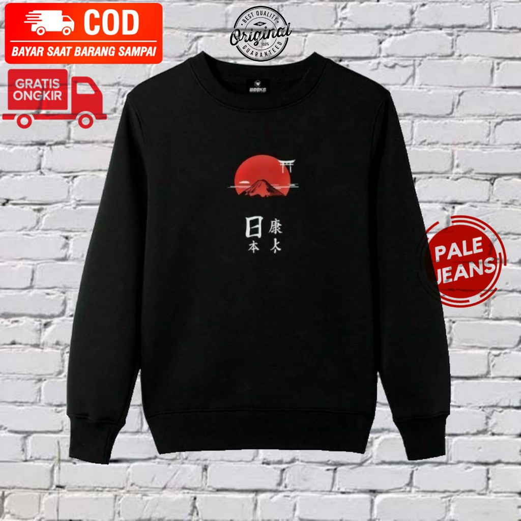 PALE JEANS Sweatshirt JAPAN EDITION / CREWNECK JPN / Sweater Oblong Jepang Original Distro Pria.