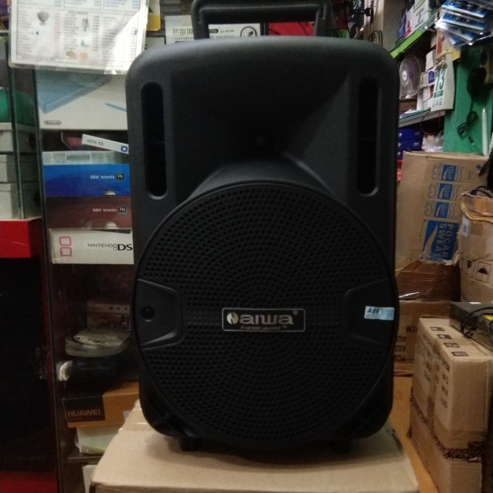 Speaker Metting Portable 8 inch aiwa 108lve free 2 mic wirelles