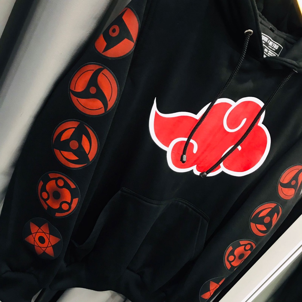 Hoodie Akatsuki Black Logo Anime Manga Naruto Premium Unisex