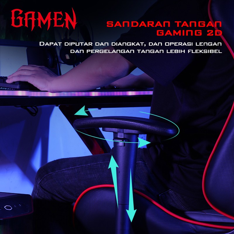 GAMEN Gaming Chair Kursi Gamers Command Black Red Premium Quality ORI