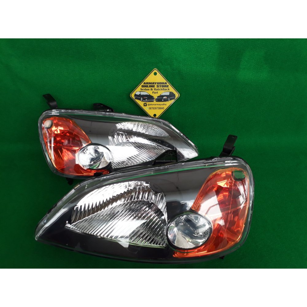 headlamp lampu depan blackhousing honda civic VTI ES 2001 2003 Berkualitas