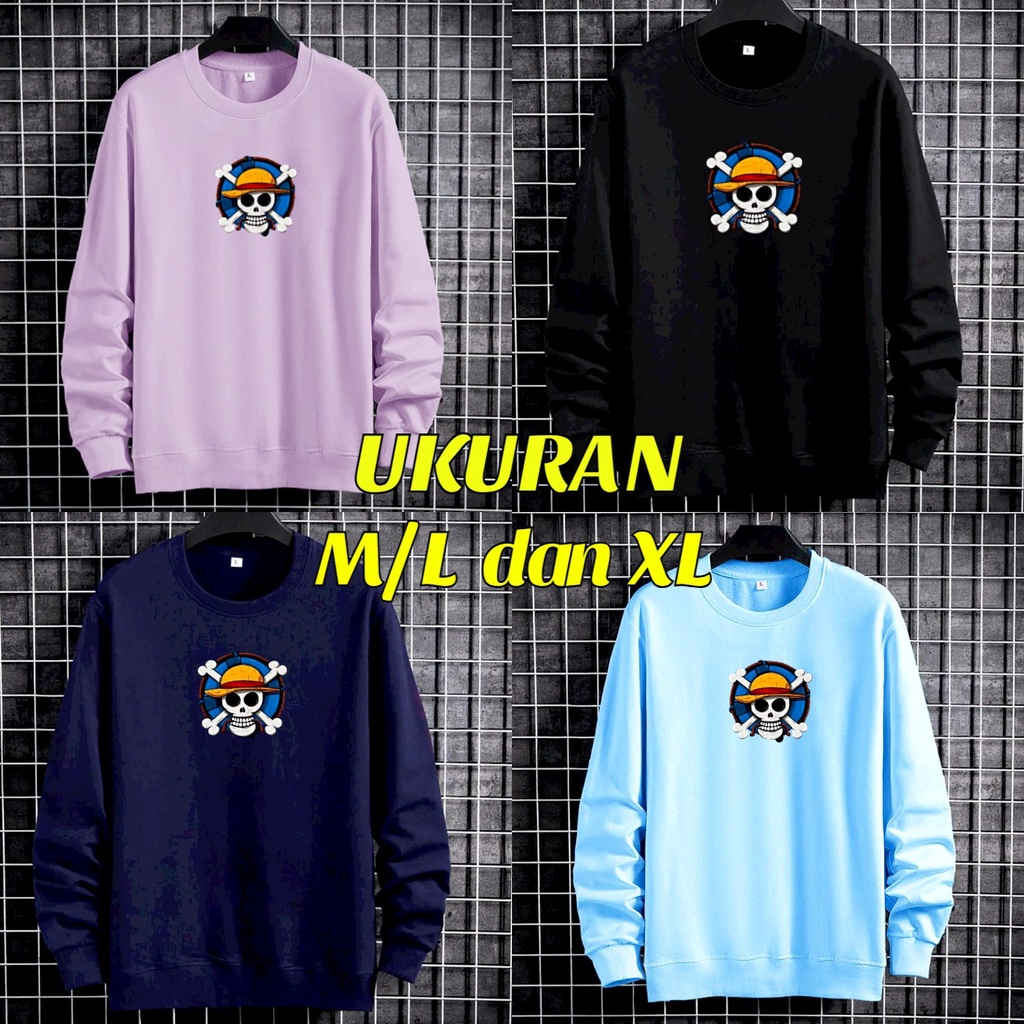 Asgard777 - BAJU SWITER LAMBANG PIRATTE ONE PIECE / baju pria / baju panjang pria / baju pria distro / sweater pria